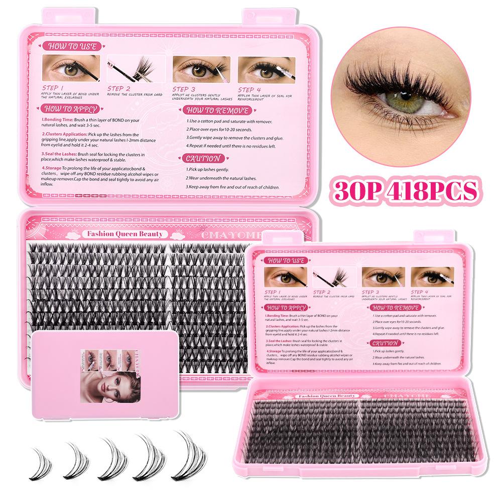 D-Song Single Cluster False Eyelash Extension Set 30P100Pdiy Segmented Grafting Natural Dense Hair
