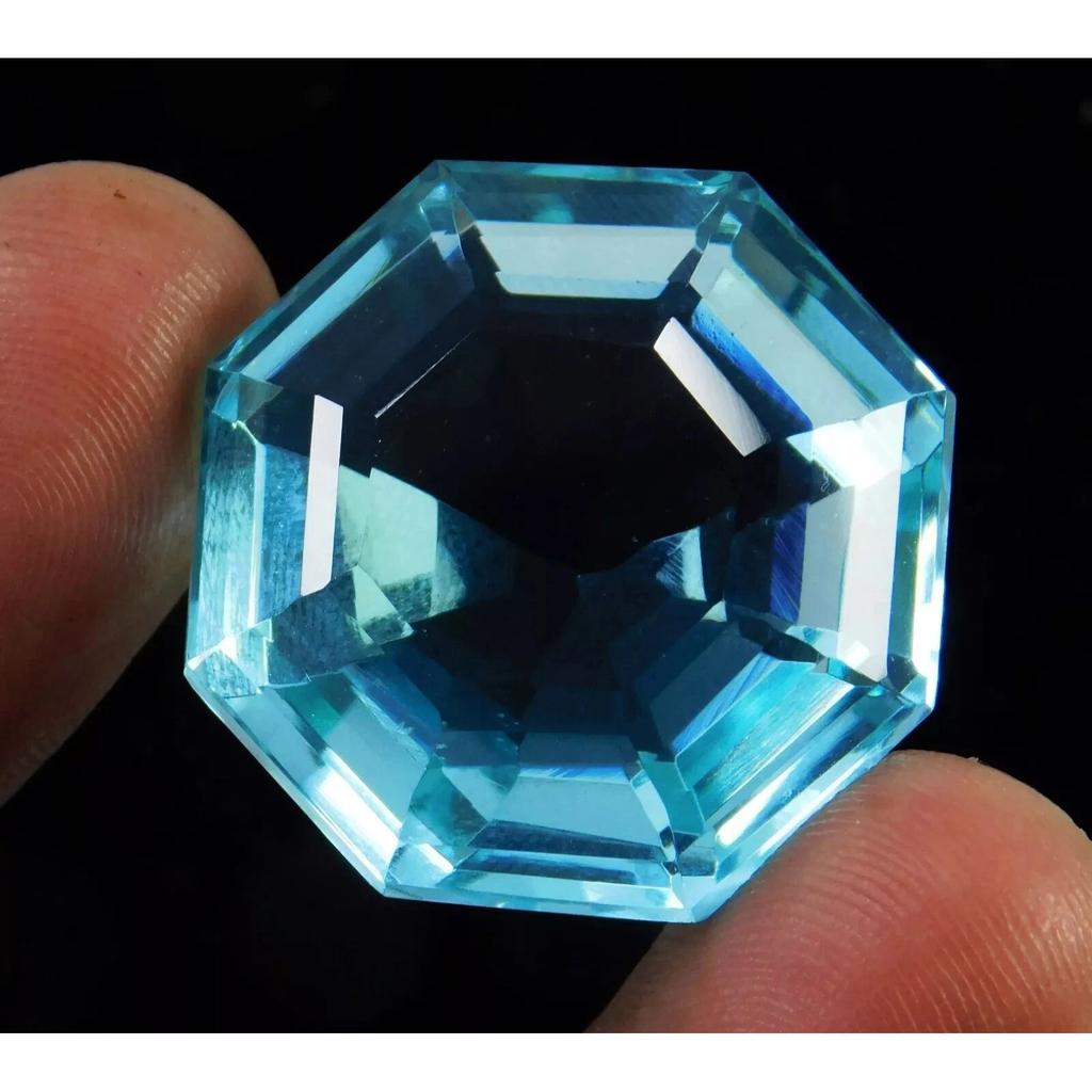 Hexagon Cut Natural Sky Blue Aquamarine 60-61 Ct Stunning Certified Gemstone