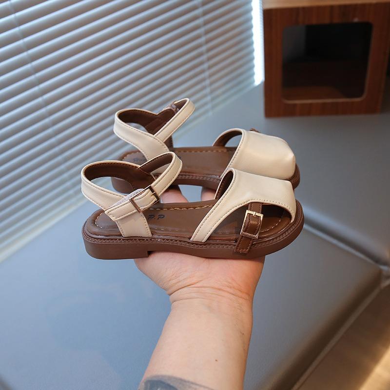 Girls Sandals Summer New Arrival, Korean Style Princess Closed-Toe Kids Shoes, Little Girls Outdoor Beach Sandals