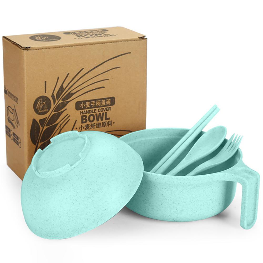 High Grade Wheat Straw Dinnerware Set Children's Unbreakable Dishes Tableware Fork Spoon Chopsticks Bowls Cup Dish Camping Set