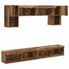 TV Wall Unit with LED 6 pcs Reclaimed Wood Composite