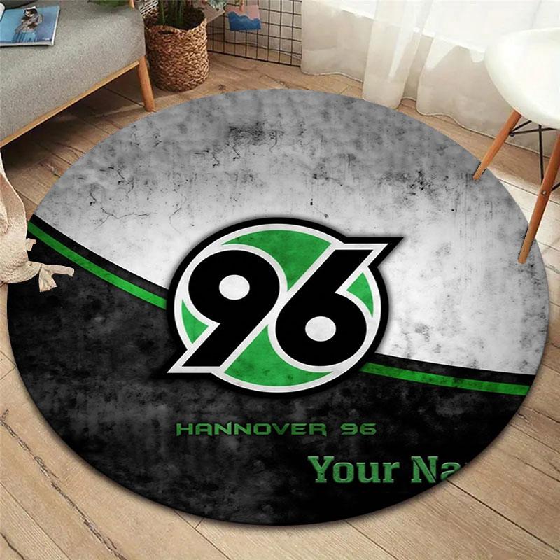 Hannover 96 Custom Name Round Area Rug,Carpet Rug for Living Room Bedroom Sofa Playroom Decor,Non-slip Floor Mat