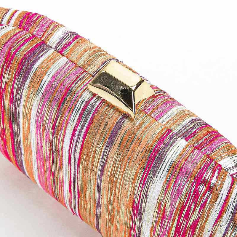 Neue bunte gestreifte Clutch-Taschen für Damen, Hochzeitsbankett-Geldbörsen, Abendtaschen für Damen, Schultertaschen mit Kette, Dropshipping