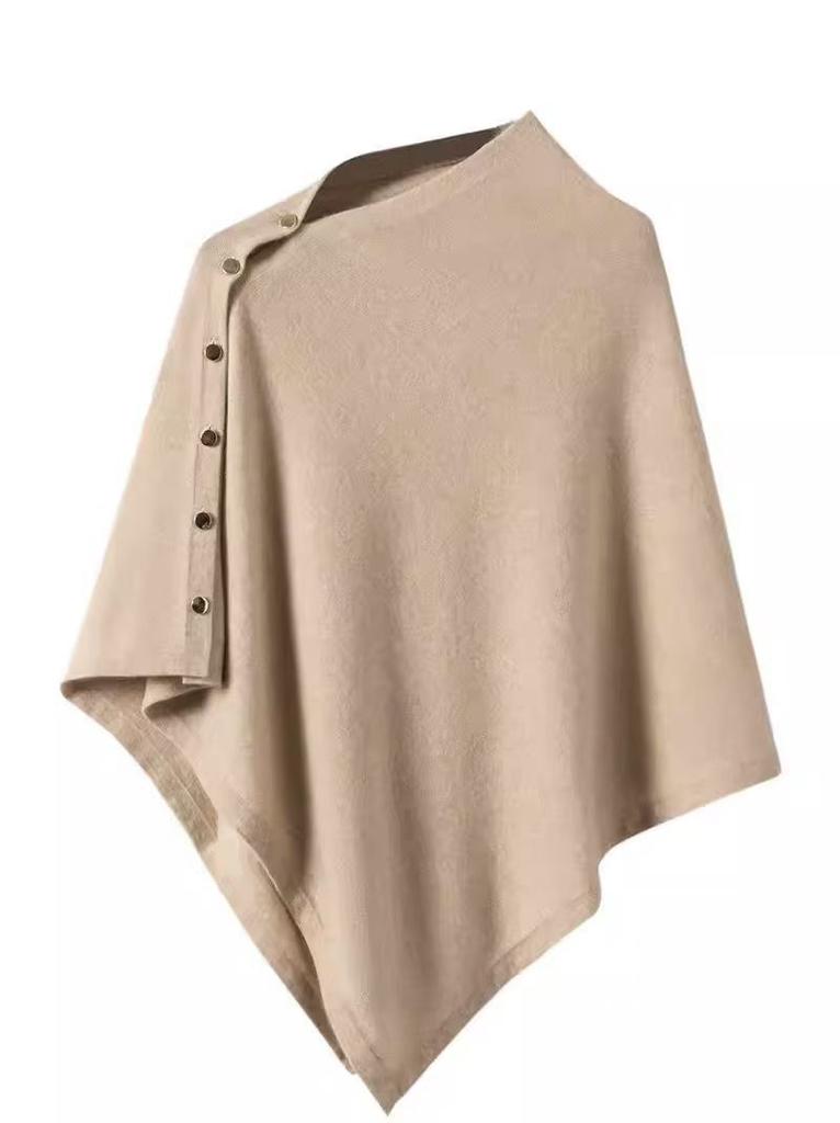 Knopf Pashima Schal Warm Dick Gestrickt Dick Warm Poncho Unregelmäßig Lässig Pullover Schal Schal Herbst Winter