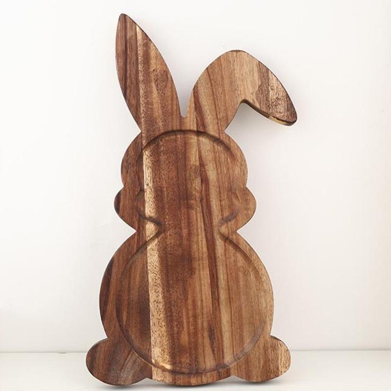 Adorable Rabbit Shape Wood Tray for Family Gatherings Childrens Birthday Parties and Serving Snacks Safely