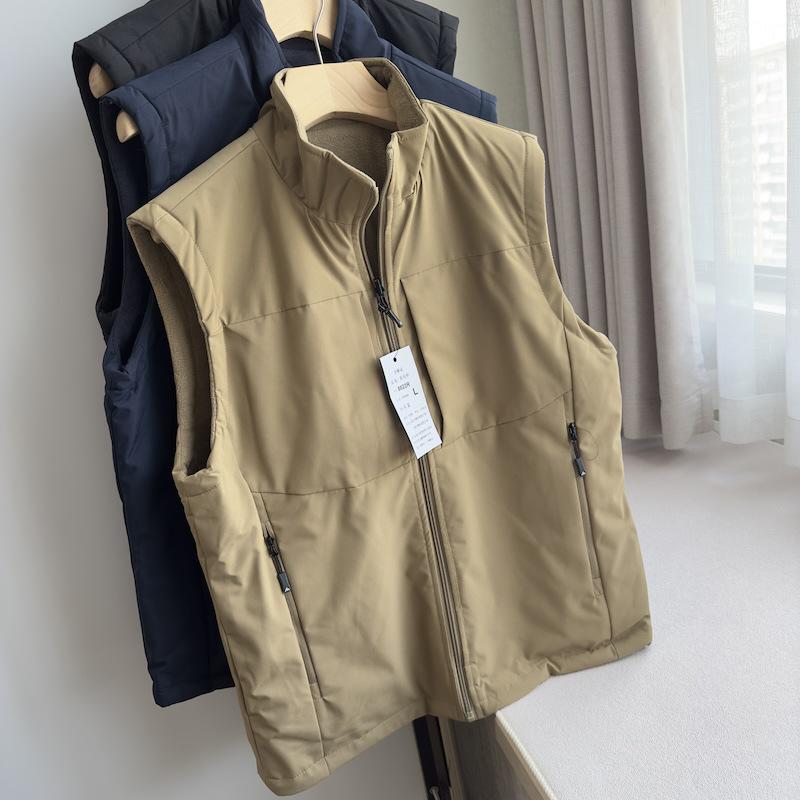 Двусторонняя ветрозащитная флисовая жилетка унисекс на осень/зиму 2025 L (for 100-125 jin)