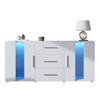Sideboard Chest of Drawers Buffet Cabinet Storage Cabinet Cabinet Unit TV Cabinet, Lowboard, with LED Lights for Dining Room Living Room, 140*35*70cm