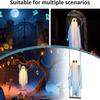 120cm Swinging Ghost Outdoor Decor on a Swing Adjustable Hanging Halloween Decor with String Lights Spooky Cute Ghosts