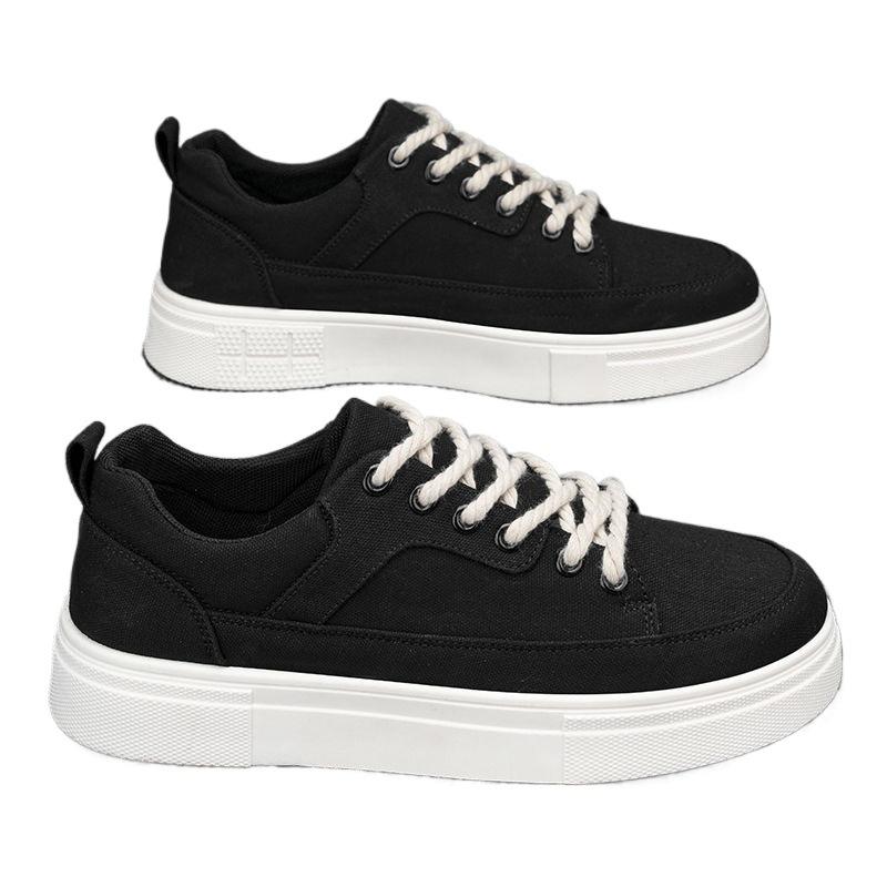 Canvas men's shoes 2025 new niche design versatile casual board shoes student sports black cloth shoes trendy shoes