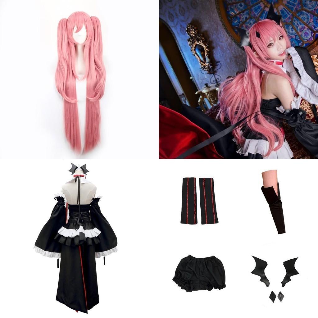 Elegant Seraph Of The End Krul Tepes Vampire Cosplay Costume Dress In Black