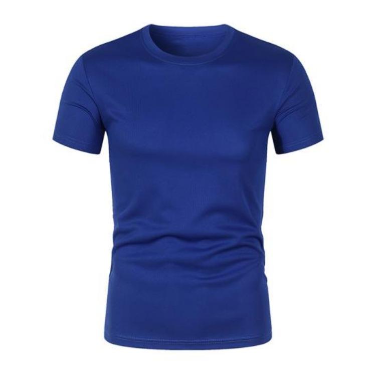 Solid Color Men's Short Sleeve Slim Fit Quick-Drying Gym Tee Shirt Daily Wear Fitness T-shirt Casual Sports Round Neck
