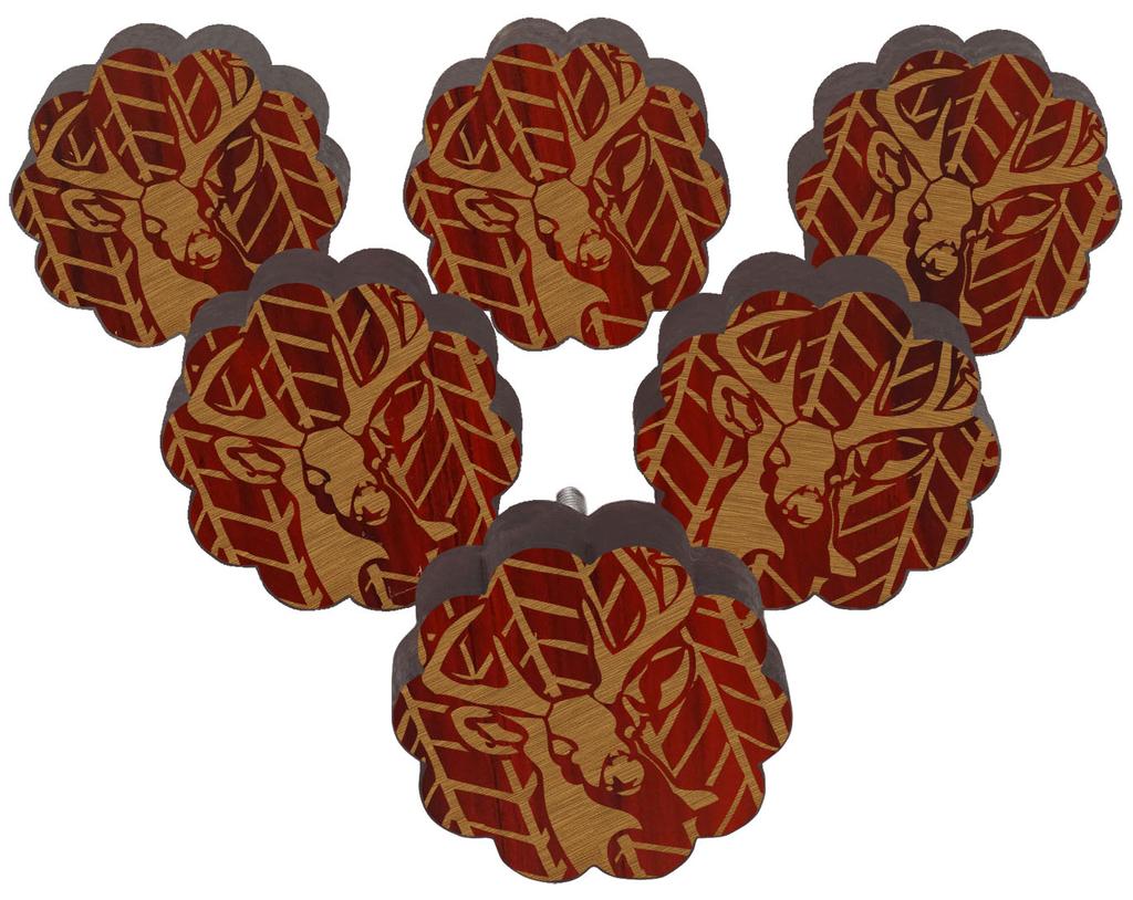 IBA Indianbeautifulart Braun gravierte Knöpfe 10 Stück Möbelknöpfe aus Holz Jakobsmuscheln Rustikale Schublade