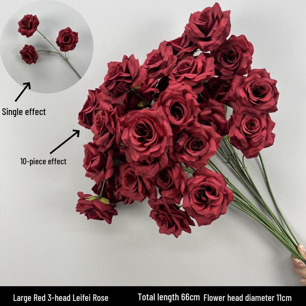Shunran Dark Red Wine Artificial Wedding Flowers for Chinese Engagement Décor & Aisle Hanging Displays