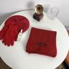Angola Red Knitted Scarf - Winter Protection, Korean Style, Christmas Shawl for Men & Women