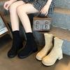 High-heeled short boots women's 2025 autumn and winter new French thick-heeled thick-soled Martin boots knight boots fashion versatile boots