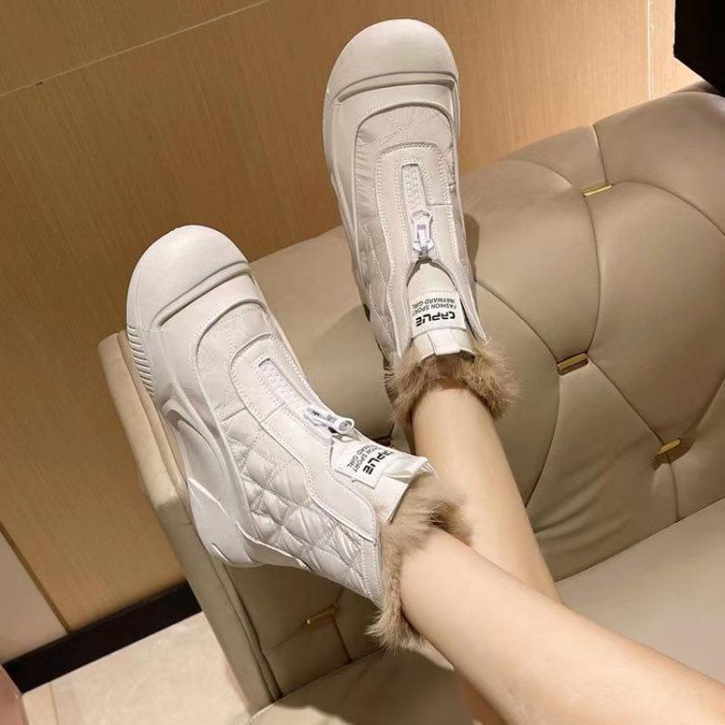 Martin boots women's winter leather velvet snow boots women's thick-soled warm, comfortable and lightweight cotton shoes women's shoes