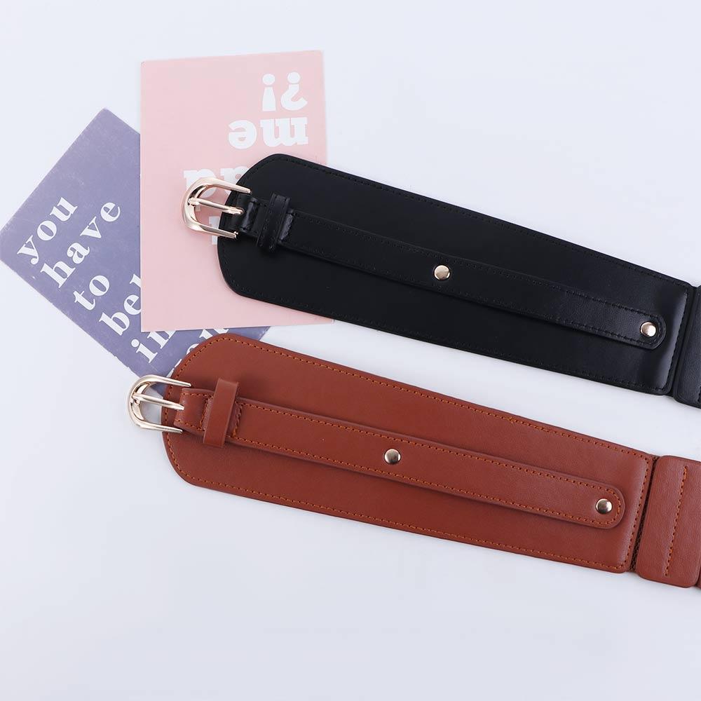 Black Fashion Camel Dress Women Party Buckle Women Waistband Solid Color Wide Belt Dress Waistband