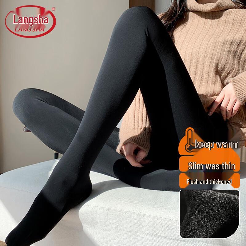 Langsha Women's Slimming Bare-Leg Effect Fleece Tights