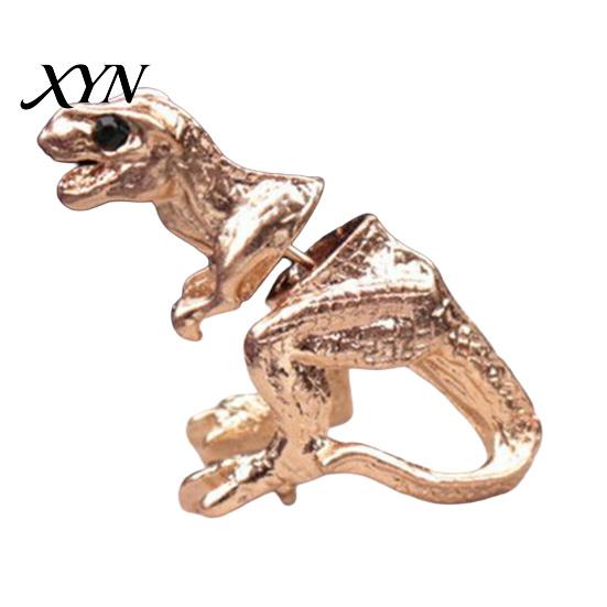 Non-fading Alloy Jewelry Piercing Earring, 3D Tyrannosaurus Rex Design Stud Earring Daily Wear Retro Distressed Dinosaur for Street Style Gift