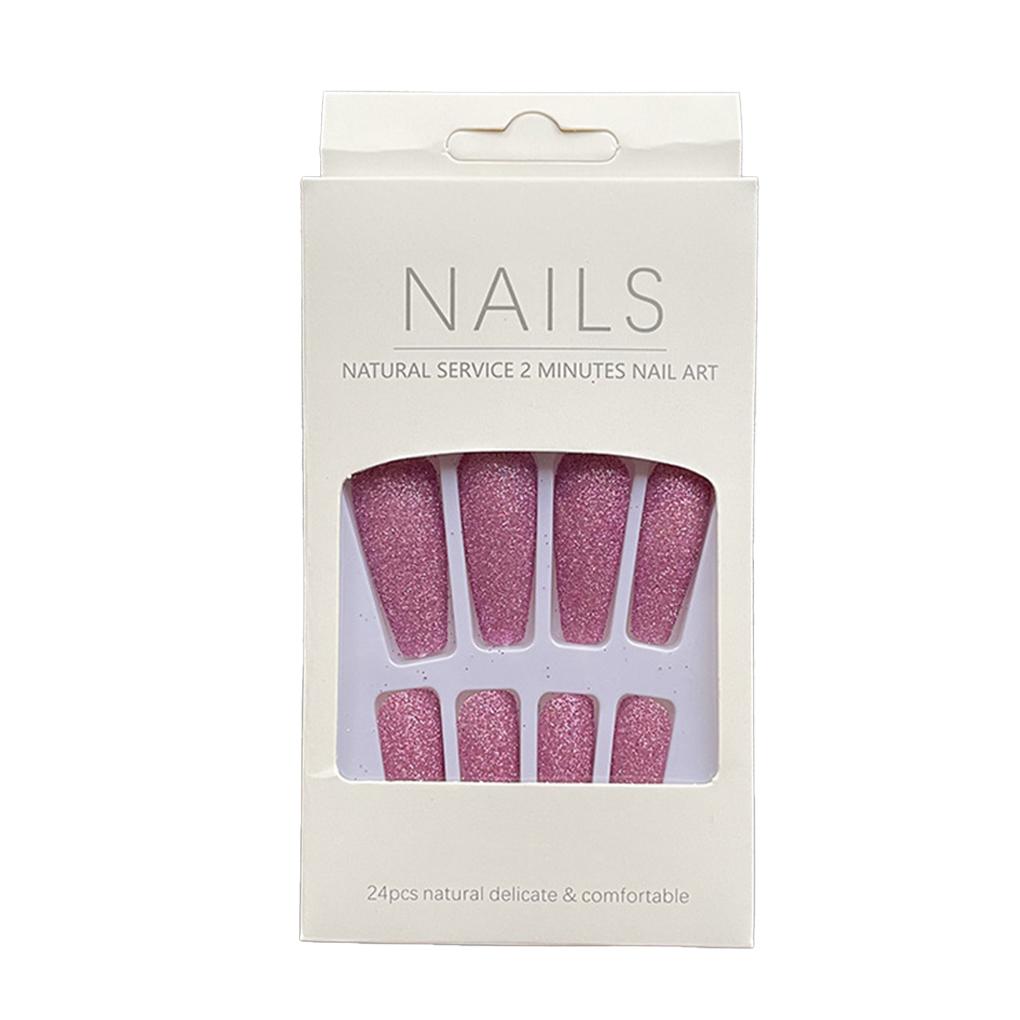 

1 набор накладных ногтей с французским кончиком, однотонные, очень длинные, искусственные, съемные, полное покрытие, салонный набор для DIY-маникюра для девочек