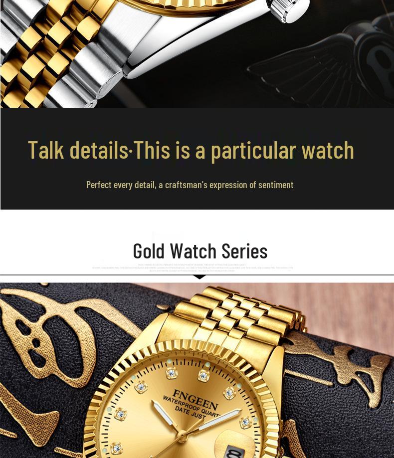 Tycoon Gold Waterproof Couple Watch: Stylish Gold Watches for Men and Women