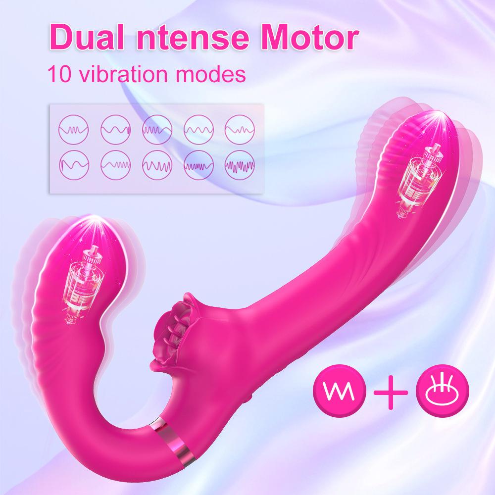 10-Speed Dual Vibrator with Tongue Licking – Clit & G-Spot Stimulator for Women, Rechargeable Adult Toy
