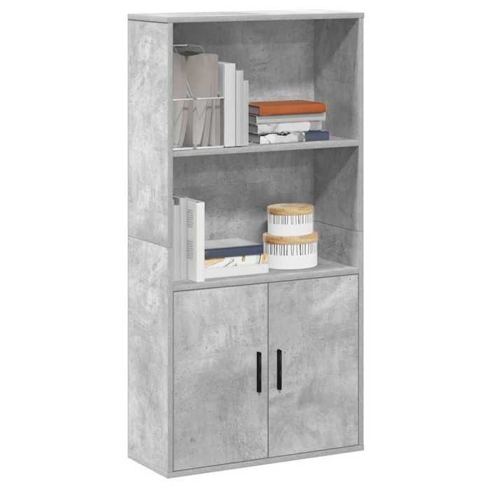 VidaXL Bibliothèque gris béton 60x24x120 cm bois d'ingénierie, étagère à livres, support de rangement, support à livres, 860421