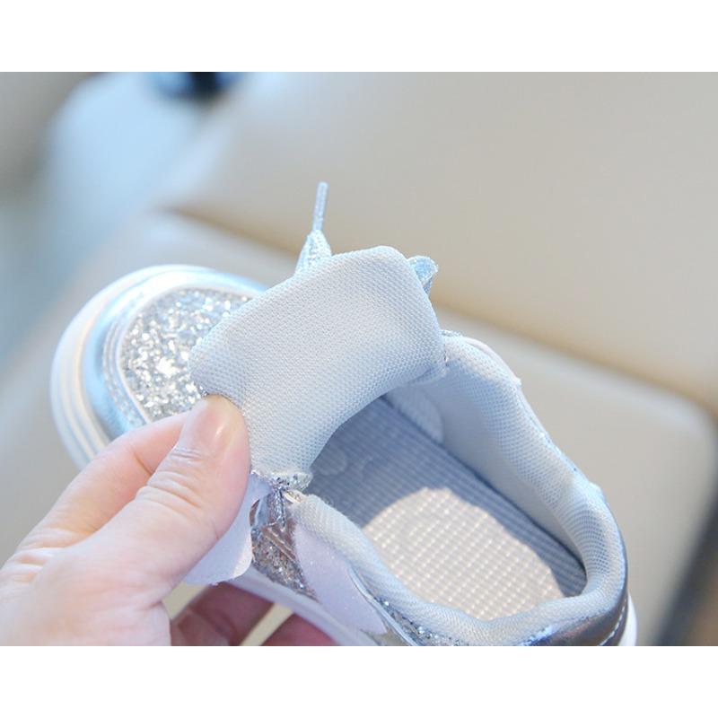 Children’s Sneakers, Spring/Autumn New Arrival, Girls’ Casual Shoes with Sequins, Korean Style Boys’ Skate Shoes, Soft-Soled Baby Flats