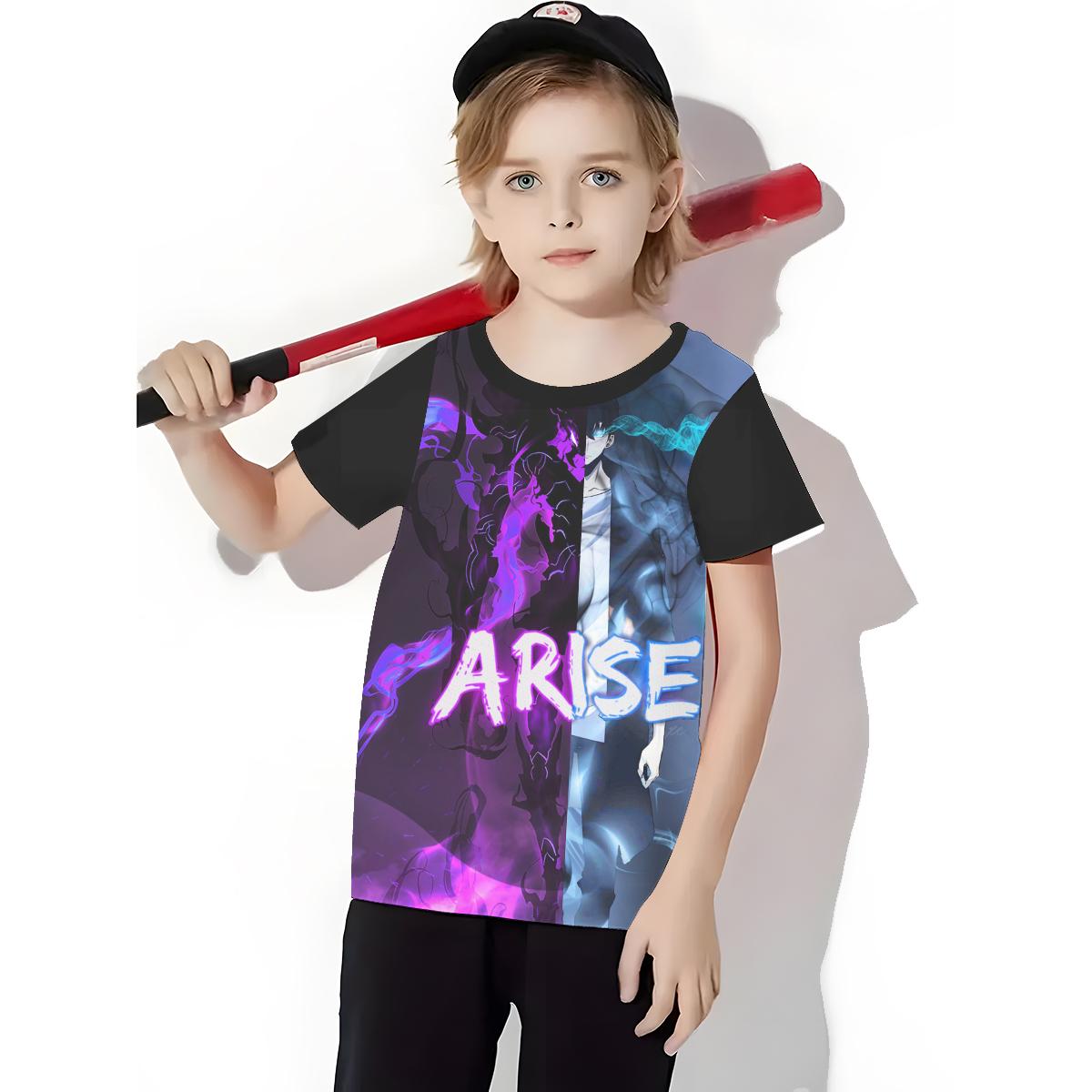 

Аниме Соло L-левелинги 3D Принт Детская одежда от 5 до 14 лет Мужская уличная одежда для детей Мальчик Девочка Детская футболка Топ Рубашки 160