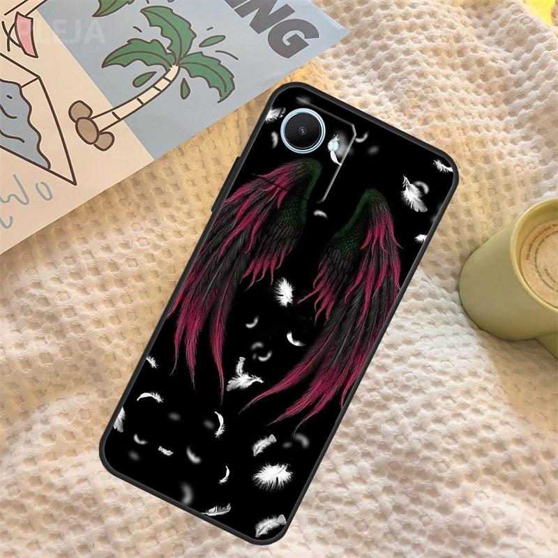 Fallen Angel Wings Art Case For Realme C67 C63 C55 C51 C75 C61 C53 C35 C65 C71 11 12 13 14 15 Pro Plus GT6 GT7 Pro