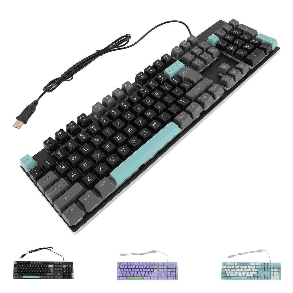 Wired Gaming Keyboard Large Print Metal Panel USB Lighted Keyboard with Backlit for Computer Laptop