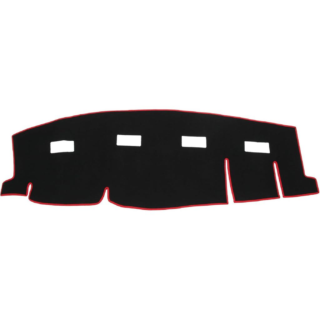 Car Dashboard Cover Compatible for Dodge for Ram 2002-2005, Protective Polyester Red Center Console Interior Trim Dash Cover Mat Pad