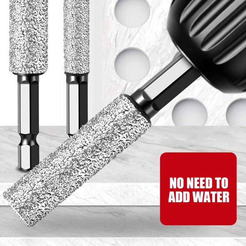 6-12mm Diamonds Drill Bit Set Drilling and Grinding Hexagonal Shank Diamonds Drill Bit Hole Saw for Ceramic Tile Granite