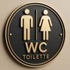 Door Hanging 2D Flat Sign Wall Decoration Modern Toilet Sign German Toilet Sign  Bathroom Door