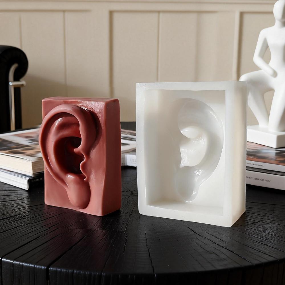 DIY Sculpture Facial Features Silicone Candle Mold Eyes Ears Nose Mouth Form Gypsum Craft Molds Aroma Candle Making Supplies