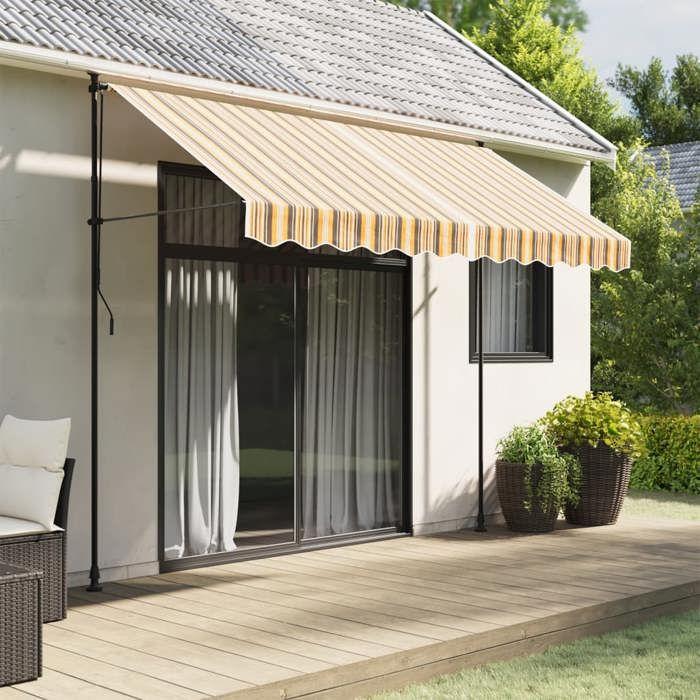 VidaXL Tissu de remplacement pour auvent rayures multicolores 3x2,5 m, dessus d'auvent de remplacement, parasol de terrasse 367734