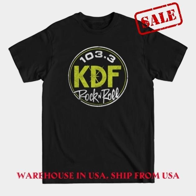 

Vintage 103.3fm Rock n Roll KDF Radio Statio Black Cotton T-T-Shirt 2XL