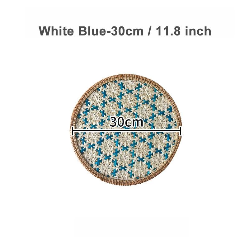Nordic Rattan Decorative Tray Natural Wicker Handwoven Home Decor Rattan Insulation Mat Southeast Asian Ethnic Wall Decoration