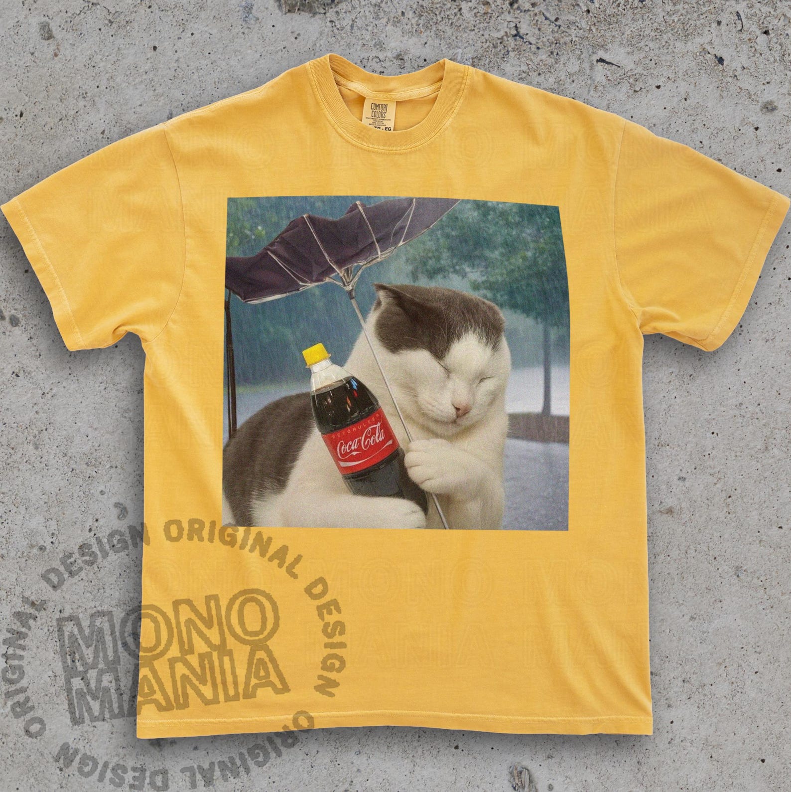 Rainy Cat shirt, cat Meme Shirt, Funny Ironic Cat, Brainrot tshirt, Y2K Joke, Weird Meme tee, Comfort Colors 4XL