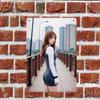 Iron Cityscape Wall Art Silhouette Woman Flat Metal Painting Vintage Minimalist Durable Decor Gift
