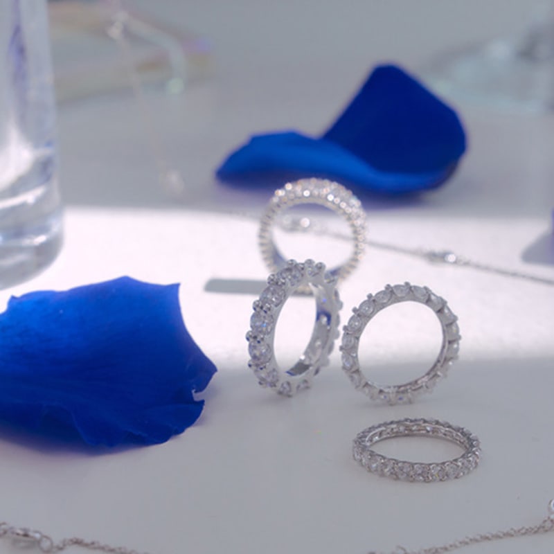 MACIER 2.5MM Prong Setting Tennis Ring (Silver)