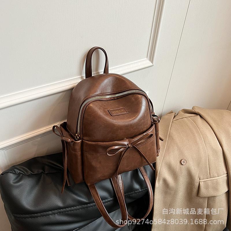 Premium Texture Retro Large-capacity Small Bag Women's 2025 New Fashion Backpack Popular Foreign Style Backpack