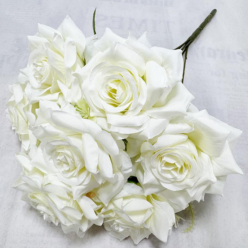 

Искусственные цветы Домашнее свадебное украшение Мэй Кай 7 головок Большая роза-рог 40