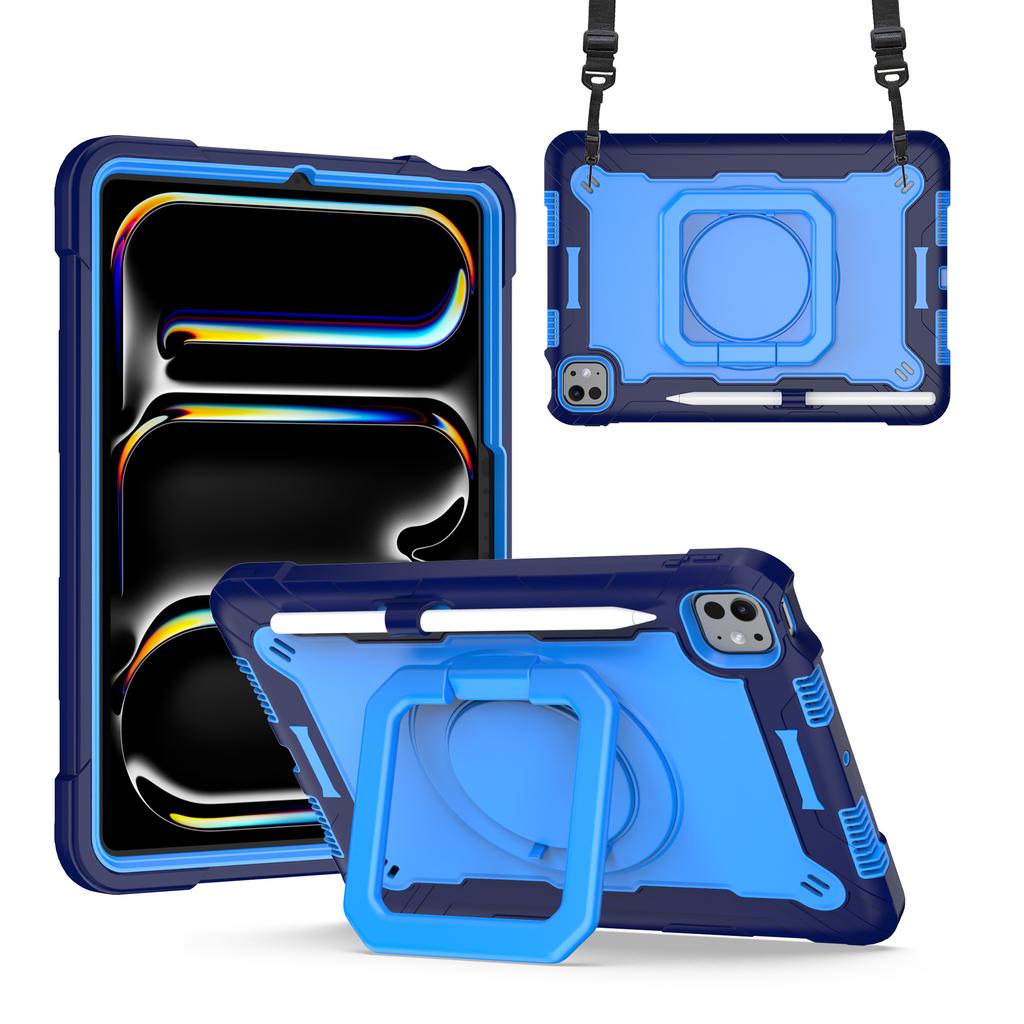 Stand Case for Apple IPad Pro 11 2025 M5 2024 M4 A3357 A3358 A3359 A2836 A2837 A3006 Rotating Handle Grip Cover Shoulder Strap