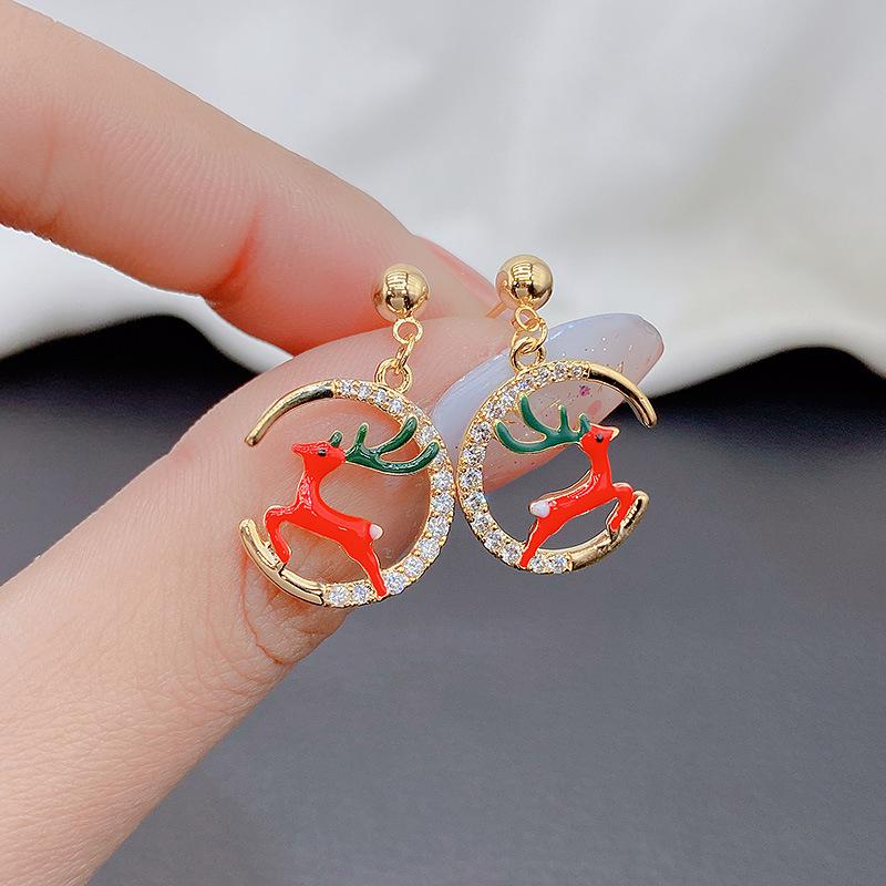 Sterling Silver Reindeer Stud Earrings - Moon Fairy Design