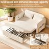 Convertible Sleeper Sofa 3-In-1 Bed, Boucle Loveseat with Put Out Bed And Drawer, Couch Love Seat Side Pockets, 2 Pillows, USB Ports Gold Metal Legs,