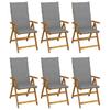 Day and Night - Day and Night Folding Garden Chairs 6 Units and Cushions Solid Acacia Wood