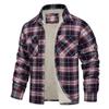 Men's 2023 Fleece-Lined Plaid Jacket - Long-Sleeve, Turn-Down Collar, Single-Breasted, Loose Fit