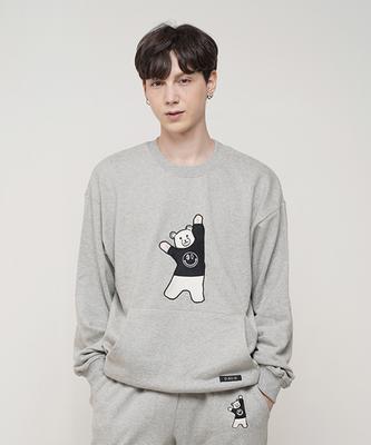 D.XO.H Teddy Bear Embroidered Sweatshirt [Grey]