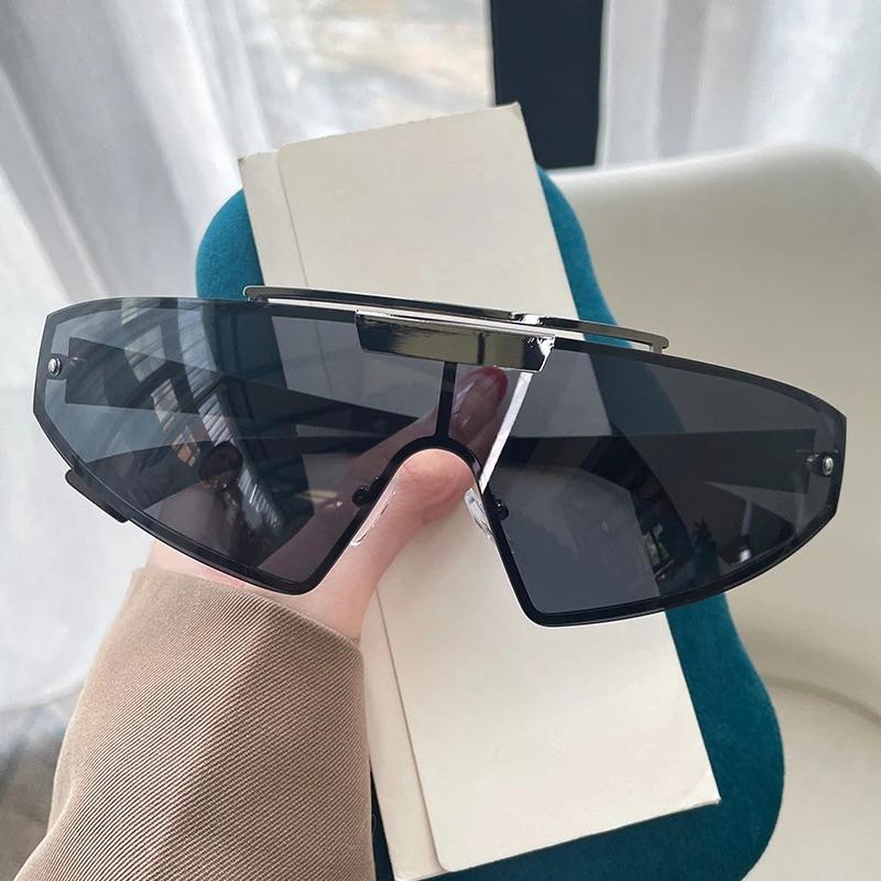 

Punk Style Metal Protective Eye Wear Conjoined Piece Frameless Wrapped Sunglasses Sports Cycling Sun Glasses Windproof Eye Wear